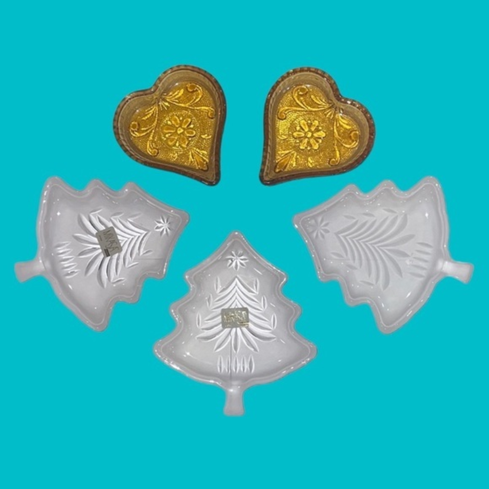 Set 5 Holiday Trinket Mini Dishes Ring‎ Jewelry Holders